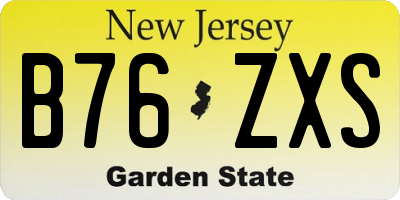 NJ license plate B76ZXS
