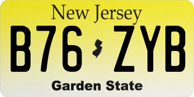 NJ license plate B76ZYB