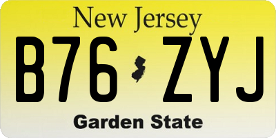 NJ license plate B76ZYJ