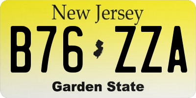 NJ license plate B76ZZA