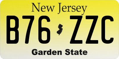 NJ license plate B76ZZC