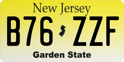NJ license plate B76ZZF