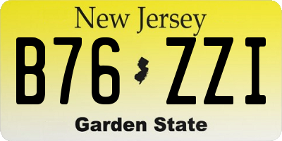NJ license plate B76ZZI