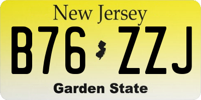 NJ license plate B76ZZJ