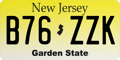 NJ license plate B76ZZK