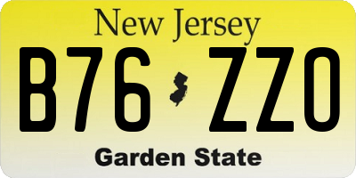 NJ license plate B76ZZO