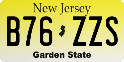 NJ license plate B76ZZS