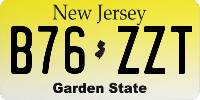 NJ license plate B76ZZT