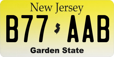 NJ license plate B77AAB