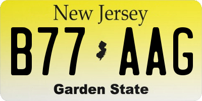 NJ license plate B77AAG