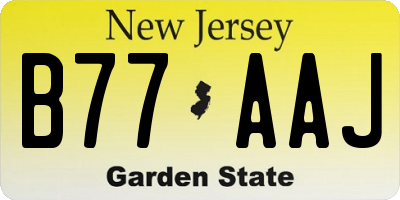 NJ license plate B77AAJ