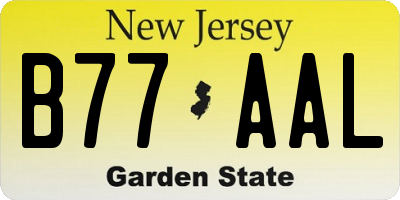 NJ license plate B77AAL