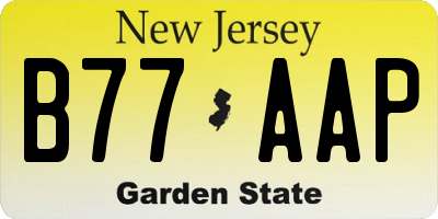 NJ license plate B77AAP