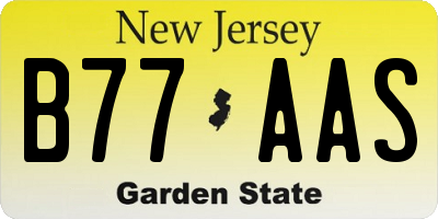 NJ license plate B77AAS