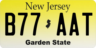 NJ license plate B77AAT