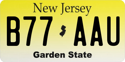 NJ license plate B77AAU