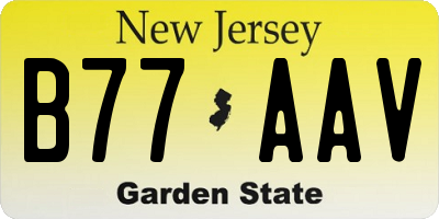 NJ license plate B77AAV