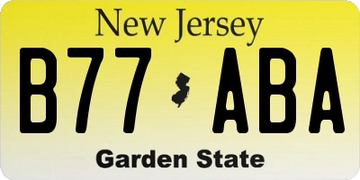 NJ license plate B77ABA
