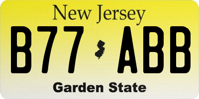 NJ license plate B77ABB