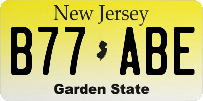 NJ license plate B77ABE