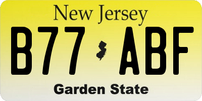NJ license plate B77ABF
