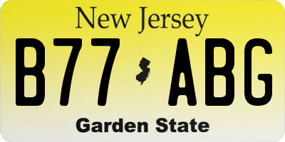 NJ license plate B77ABG