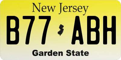 NJ license plate B77ABH