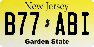 NJ license plate B77ABI