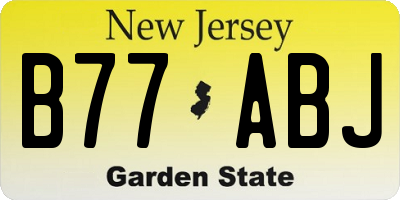NJ license plate B77ABJ