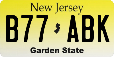 NJ license plate B77ABK