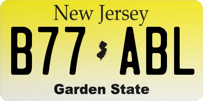 NJ license plate B77ABL