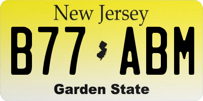 NJ license plate B77ABM