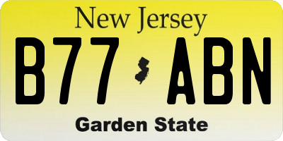 NJ license plate B77ABN