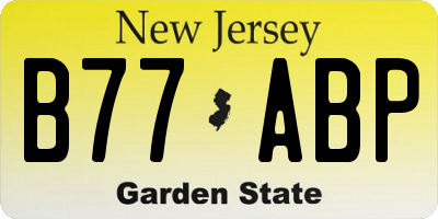 NJ license plate B77ABP