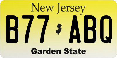 NJ license plate B77ABQ