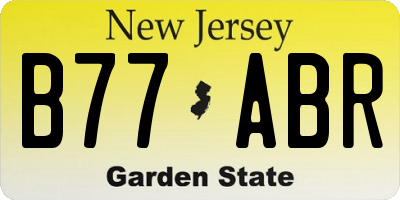 NJ license plate B77ABR