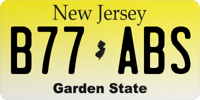 NJ license plate B77ABS