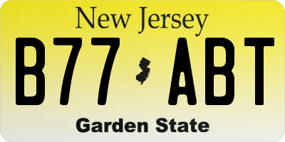 NJ license plate B77ABT