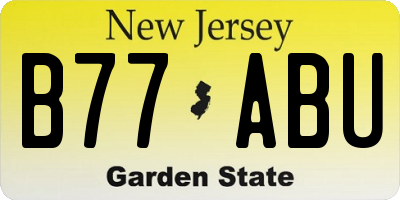 NJ license plate B77ABU