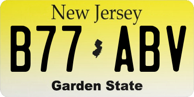 NJ license plate B77ABV