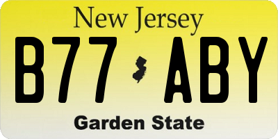 NJ license plate B77ABY