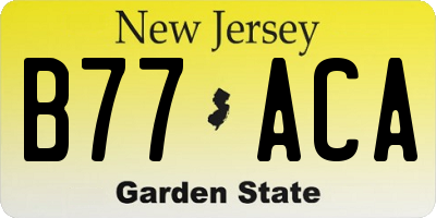 NJ license plate B77ACA