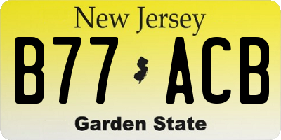 NJ license plate B77ACB