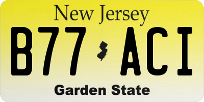 NJ license plate B77ACI