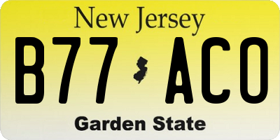 NJ license plate B77ACO