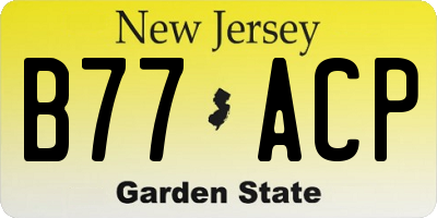 NJ license plate B77ACP