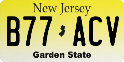 NJ license plate B77ACV