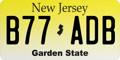 NJ license plate B77ADB