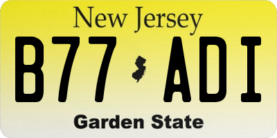 NJ license plate B77ADI