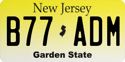 NJ license plate B77ADM